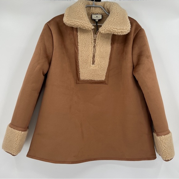 Tuckernuck Stella Shearling Quarter-Zip Pullover Jacket size Large - Picture 1 of 7